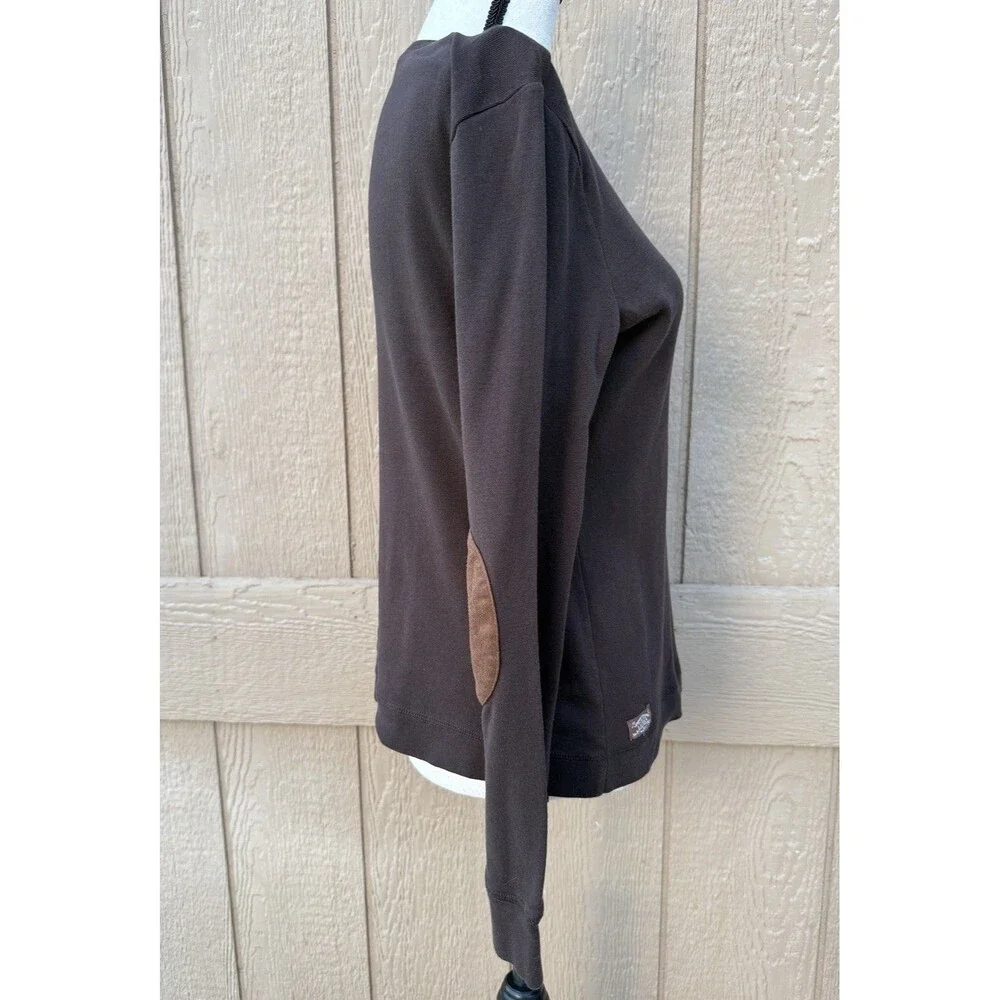 Lauren Ralph Lauren Big Girls Size L Brown Long Sleeve Shirt Suede Elbow Patches